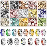 shynek 450 Pieces Rondelle Spacer Beads for Jewelry Making, 10mm Rhinestone Spacer Beads Crystal Bead Spacers for Bracelets, Focal Beads for Pen, 15 Colors