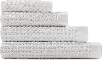 ONSENComplete Bath Towel Set - Waffle Weave 100% Supima Cotton Towel - Lusciously Soft, Durable, Fast Absorbing Waffle Towel Bath Towel, White