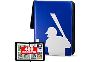 IMPACT4YOU, Baseball Card Binder 400 Pockets, Baseball Binder for Trading Cards, Baseball Binder, Baseball Card Album, Baseball Card Book, Baseball Card Binders. (Blue 400 Pockets)