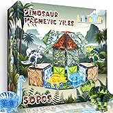 Magnetic Tiles Dinosaur Toys for Kids 3-7 Magnet Building Blocks Toddler Dino Toys - Educational STEM Toys 3 Year Old Boy Gift Learning Resources for Kids Ages 3 4 5 6 7 8 Gifts for 4 Year Old Boys