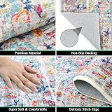 SHACOS Hallway Runner 60x300 cm Non Slip Distressed Carpet Rug view 2