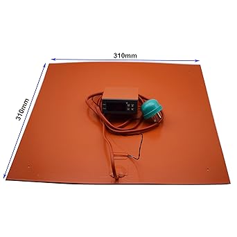 Amazon Com 310x310mm Silicon Heated Bed For Cr 10 Cr 10s 3d Printer With Digital Temperature Controller Heating Up To 100 C Within 3 Minutes Industrial Scientific