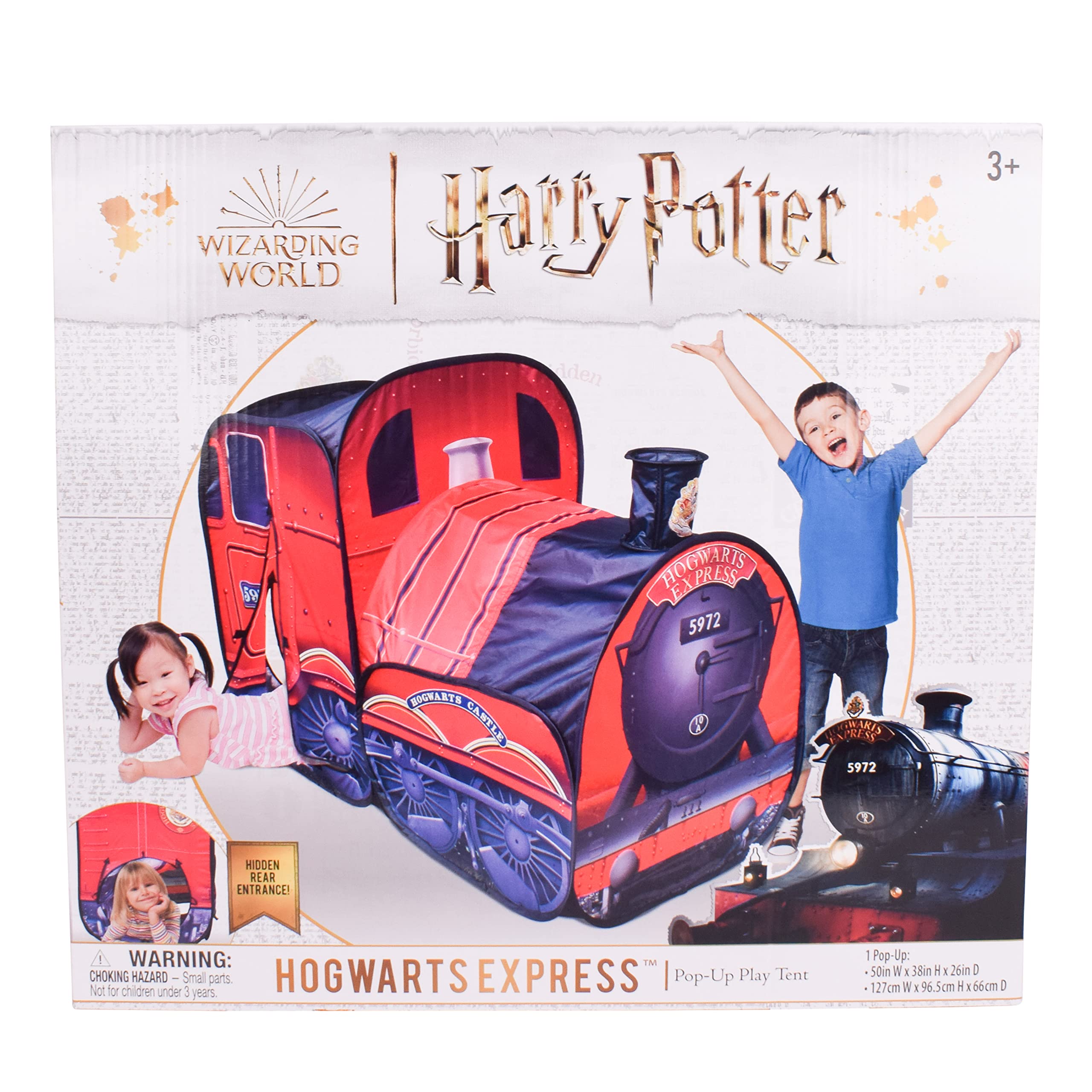 Harry Potter Hogwarts Express Pop Up Tent – Easy to Setup Playhouse for Kids | Red Train Toy with Two Entrances – Sunny Days Entertainment