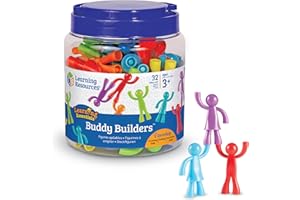 Learning Resources Buddy Builders,32 Pieces, Ages 3+, Fine Motor, Hand Eye Coordination Toy, Fine Motor Skills,Social Emotional Learning Toys