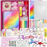 2-Pack DIY Journal Kit for Girls, Journal Set with Stickers, Birthday Gifts for Teen Girls, Decorate Your Planner/Organizer, 
