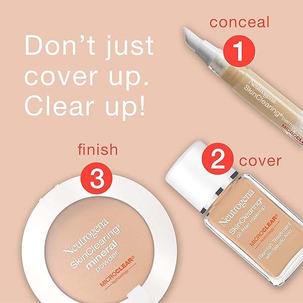 NEUTROGENA SKINCLEARING OIL-FREE ACNE AND BLEMISH FIGHTING LIQUID FOUNDATION WITH SALICYLIC ACID ACNE MEDICINE, SHINE CONTROLLING, FOR ACNE PRONE SKIN, 60 NATURAL BEIGE, 1 FL. OZ