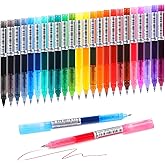 USUAL Gel Pens 24 Colored Gel Ink Pens 0.5mm Liquid Ink Rollerball Pen Cute Fine Point Smooth Writing Quick-Drawing Pen for Journaling Back-to-School
