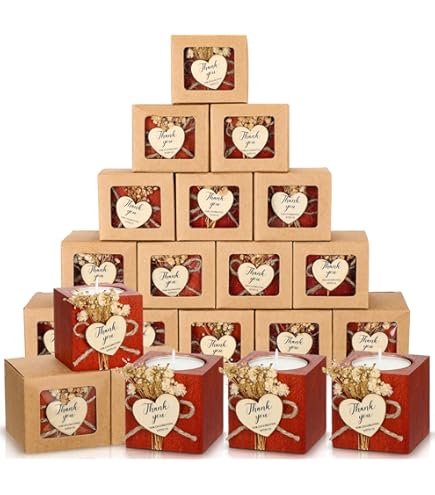 Otuuz 24 Portavelas De Recuerdo De Boda, Regalos De Despedida De Soltera,  Velas Ru00fasticas De Boda, Recuerdos De Boda Para Regalos De Invitados,