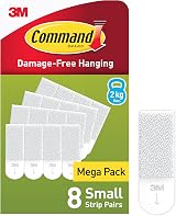 Command Small Picture Hanging Strips 8 Pairs White 16 Strips Damage Free view 1