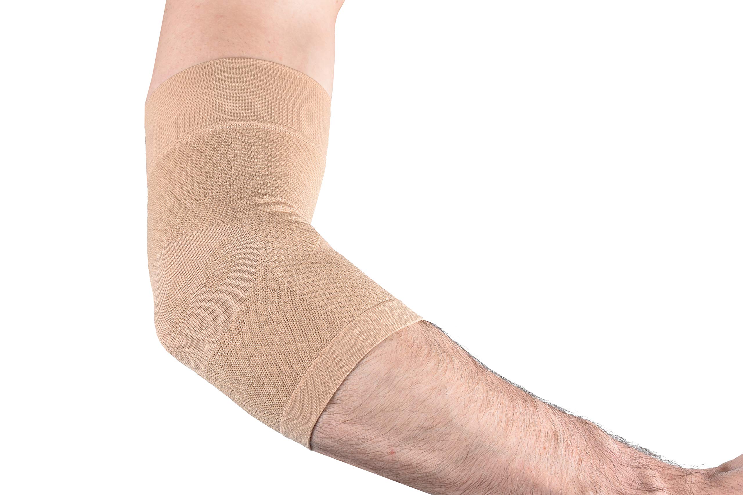 Orthosleeve ES6 Elbow Brace for Tennis/Golfer's elbow, tendonitis, medial and lateral epicondylitis and general forearm and elbow pain - Natural M