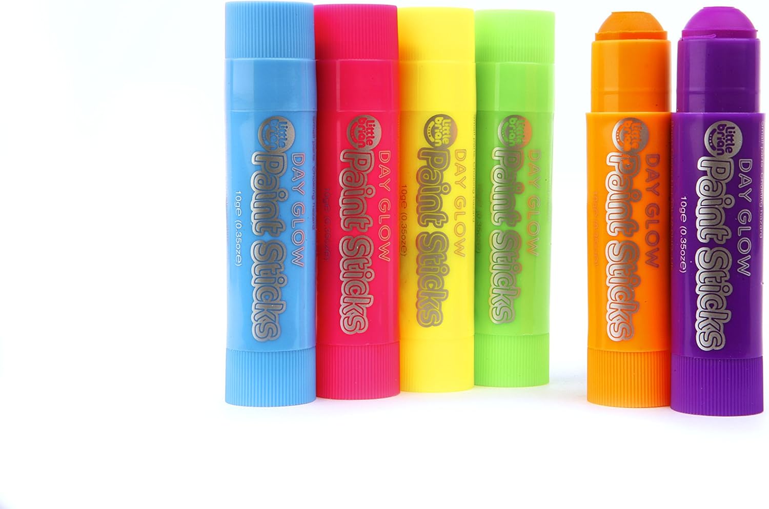 Little Brian Paint Sticks For Kids, 6 Pack Assorted Neon Colours, Mess-Free, Easy Clean Up, Fast Drying Action - Image 5
