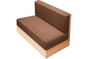 UCANDY RV Dinette Cushions Covers,RV Elastic 2-Seater Sofa Chair Cover,Washable Replaceable Camping Cushion Sofa Home Protective Cover Suitable for RV Cushions Covering (Camel -2pcs, Large)