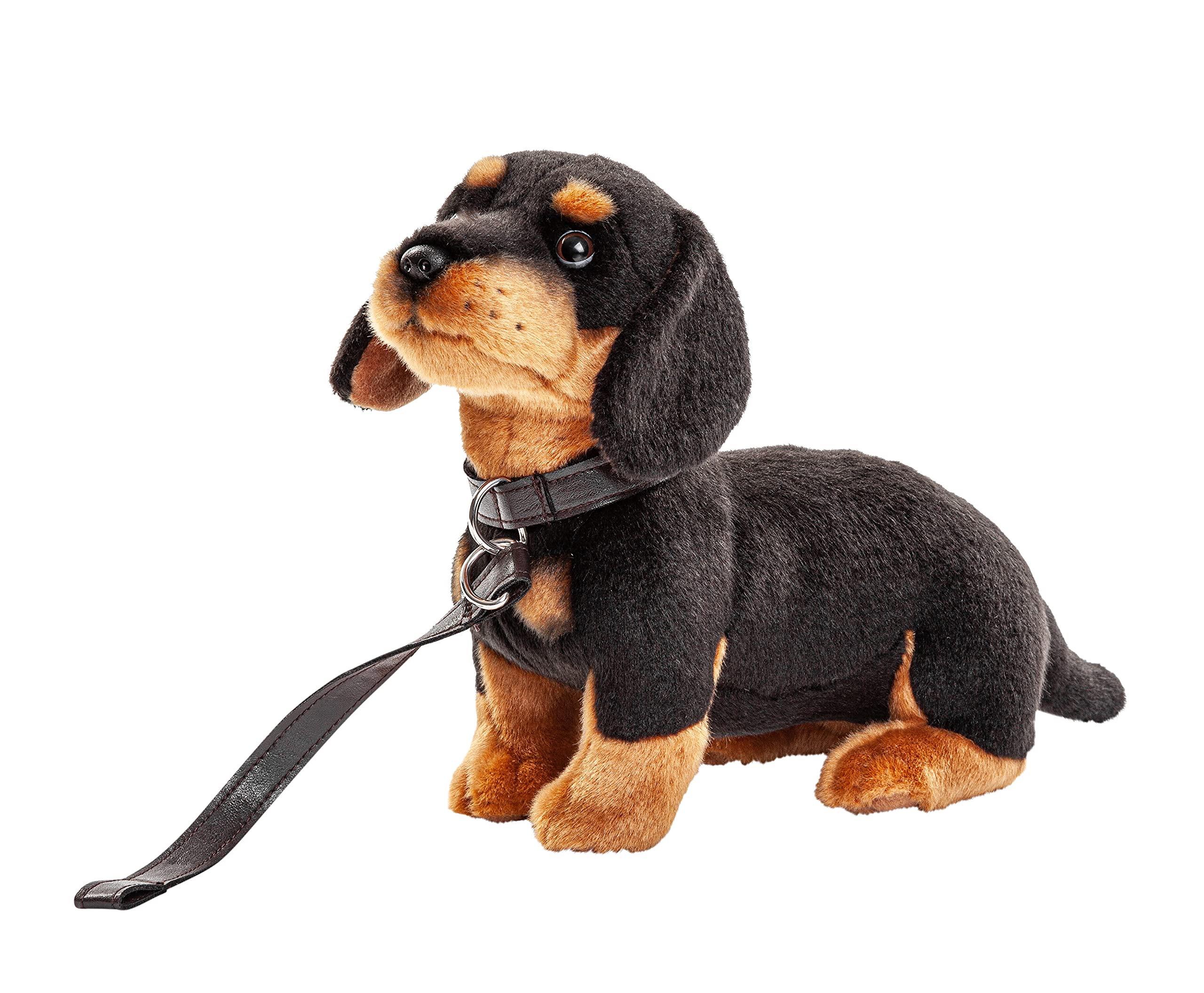 Uni-Toys - Dachshund (with lead) - 27 cm (length) - plush dog, pet - plush toy, cuddly toy