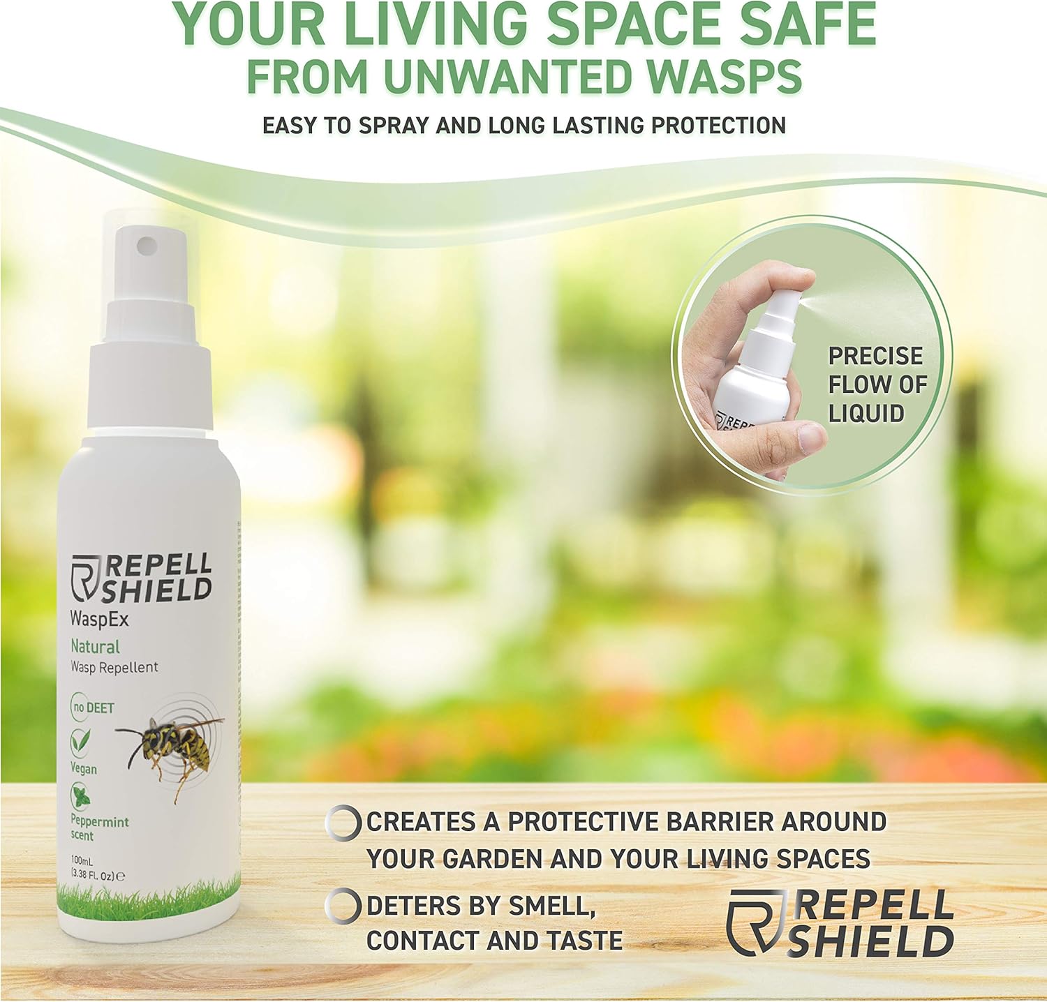 REPELL SHIELD Bee and Wasp Spray Organic Bee and Wasp Repellent