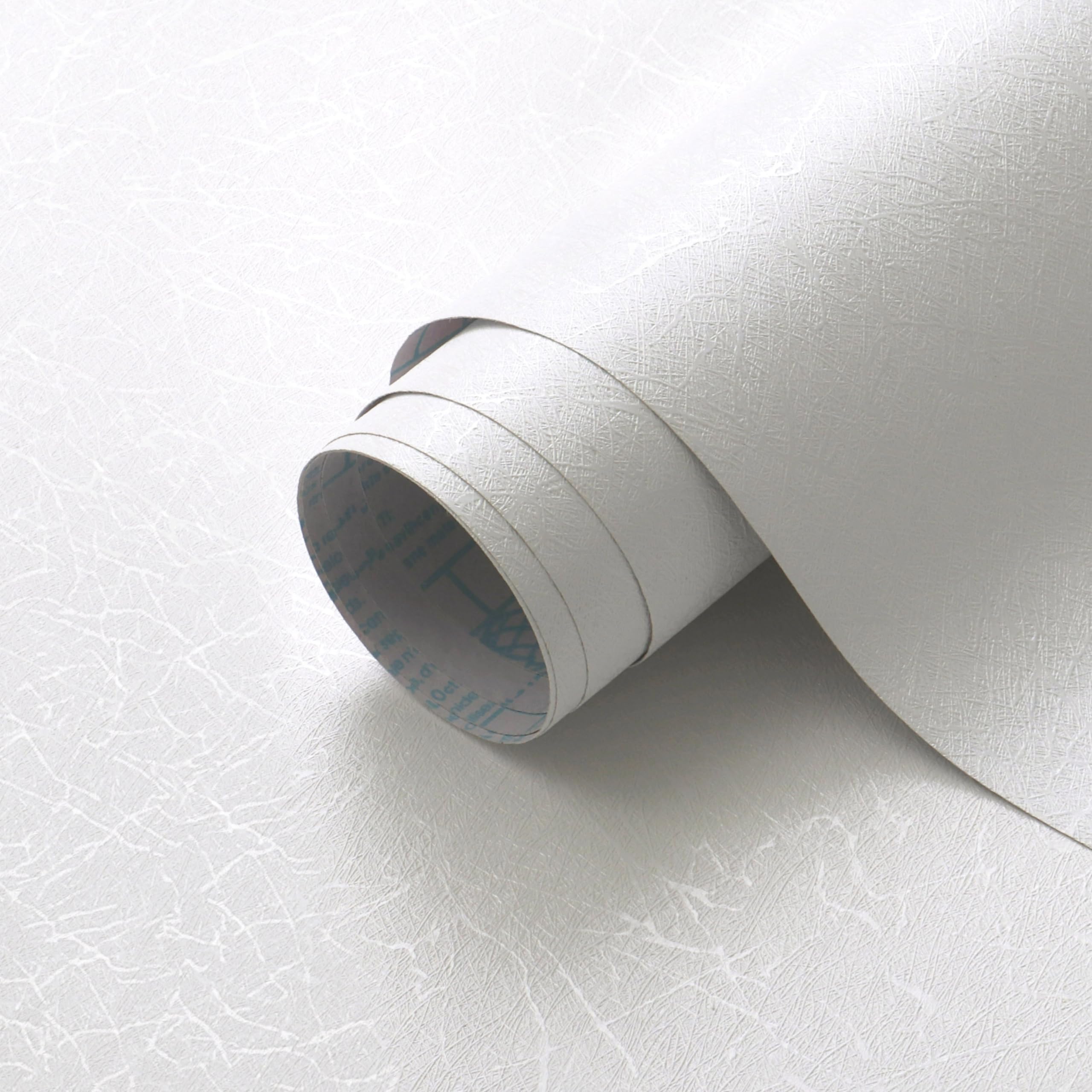 Photo 1 of Safiyya Wallpaper White Textured Wallpaper Peel and Stick Silk Removable Wall Paper Embossed Self Adhesive Contact Paper for Bedroom Vinyl Rolls 17.3 inch X 118 inch