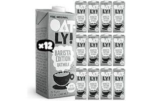 Oatly Barista Edition Oat Milk - Crafted for Coffee | Dairy-Free, Plant-Based, Shelf-Stable Milk that makes Perfect Foam (32 oz, 12-pack)