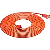 AmazonBasics 16/3 Vinyl Outdoor Extension Cord, Orange, 25 Foot