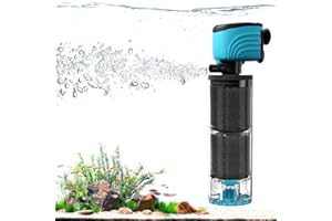 Aulofee Internal Aquarium Filter, Upgraded 50–150 Gallon Fish Tank Filter with Fish Guard, 450GPH Submersible Whisper Pump for Turtle Tank & Small Pond, Debris Tray, Check Valve, Fresh/Saltwater