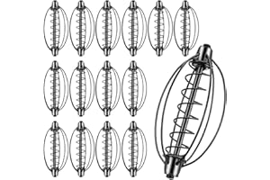 Nodaaiie 15 Pcs Spring Fishing Feeder, Bait Cage, Carp Bream Pumpkin Tackle Holder, Fishing Equipment Accessories