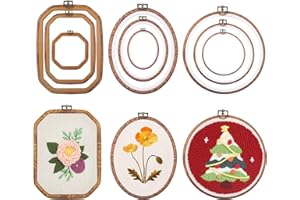 CHELOMENT Embroidery⨯ Stitch Frames for Display,9Pcs Circle/Oval/Rectangle/Octagonal Embroidery Hoops,Circular&Oval Frames for Embroidery Perfect for Sewing, Home Decor and Embroidery