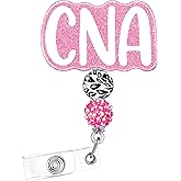 Plifal CNA Badge Reel Holder Retractable with ID Clip for Nurse Nursing Name Tag Card Cute White Certified Nurse Aid Alligator Clip Hospital Work Accessories