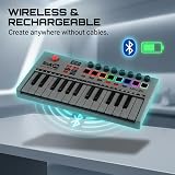 RockJam 25-Key Rechargeable USB MIDI Keyboard Controller with Pads & DAW view 2