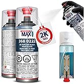 SprayMax 2K Topcoat Black High Gloss | 2K Gloss Black Spray Paint | 2K Black Spray Paint for Metal &amp; Plastic | Durable Glossy Finish | Chemical &amp; Weather Resistant | Professional Grade | 12 oz