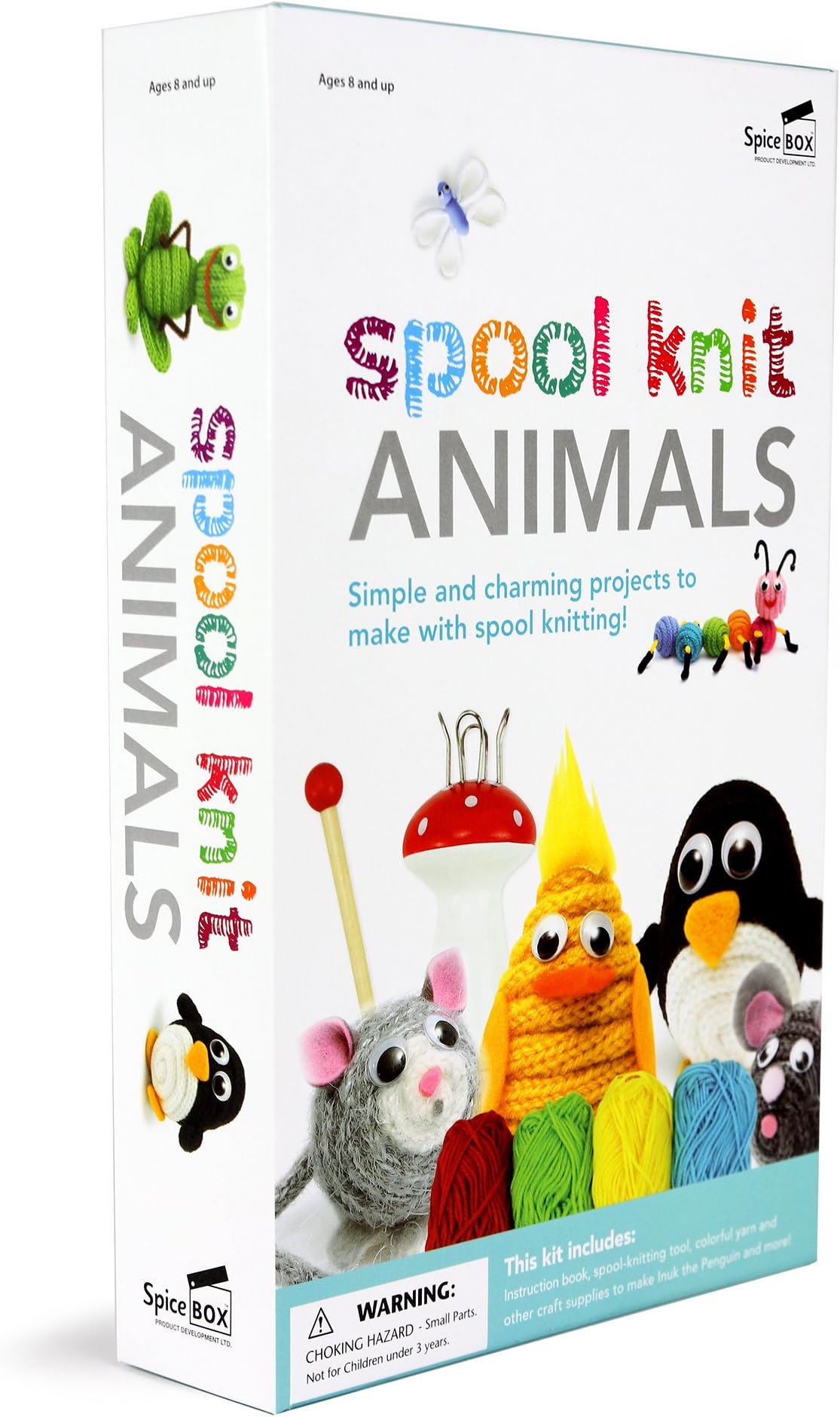 SpiceBox SP22140 Make and Play Range Spool Knit Animals Craft Kit