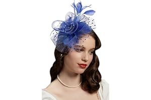 Cizoe Fascinators Hat for Women Tea Party Headband Kentucky Derby Wedding Flower Cocktail Mesh Feathers Hair Clip