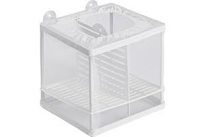 Pawfly Aquarium Breeder Net with Nylon Mesh & Suction Cups - Small Isolation Box for Baby Fish & Shrimp