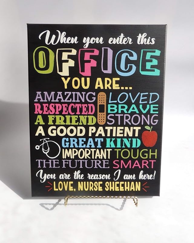 Amazon Com School Nurse Sign Wall Decor Gift Painted Canvas Handmade