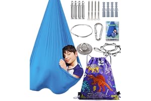 LIZZNOE Indoor Therapy Sensory Swing, Special Needs Joy Cuddle Ceiling Snuggle Swings, Outdoor Room Adjustable Fabric Hammock, Autism, ADHD, Aspergers, Sensory Integration, Boy Girl Children Kids Teens Gift