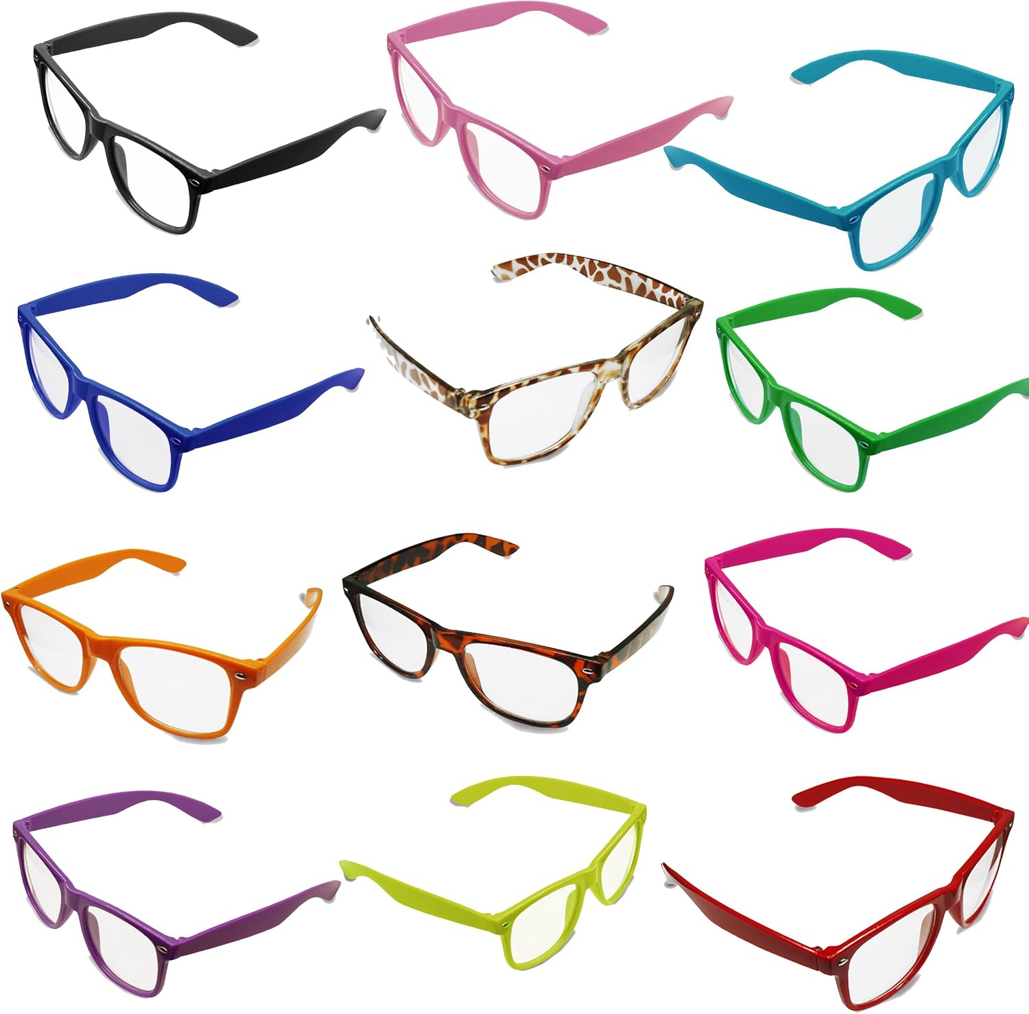 GAPlus Stylish Neon Geek Glasses Festival Fun Party wear 80's Coloured Fancy Dress Costume (Black), 16 Years - Image 3