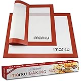 Imarku Silicone Baking Mat Set of 2,Non-Stick,Heat Resistant, Durable Bakeware ,Ideal for Macaron/Pastry/Cookie/Bun/Bread Making - (11 5/8" x 16 1/2")