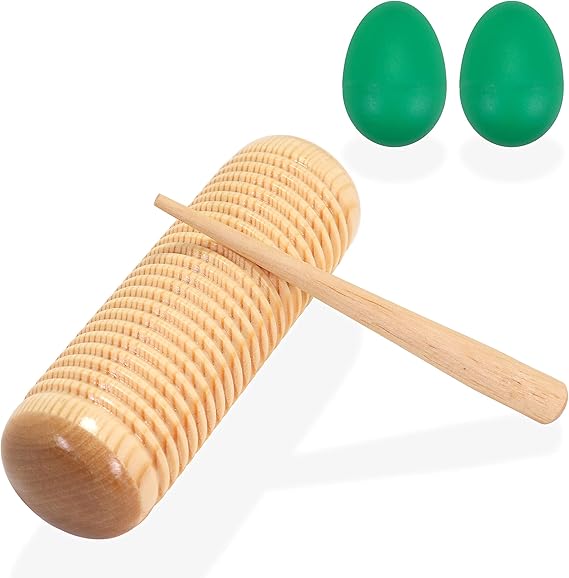 SPLENDIDMODE Guiro Wood Percussion Instrument Pine Training Musical Tone Block