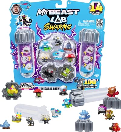 MRBEAST LAB Swarms Hyper Fusion Mega Lab Pack 14 Micro Beasts 4 Fusion Caps