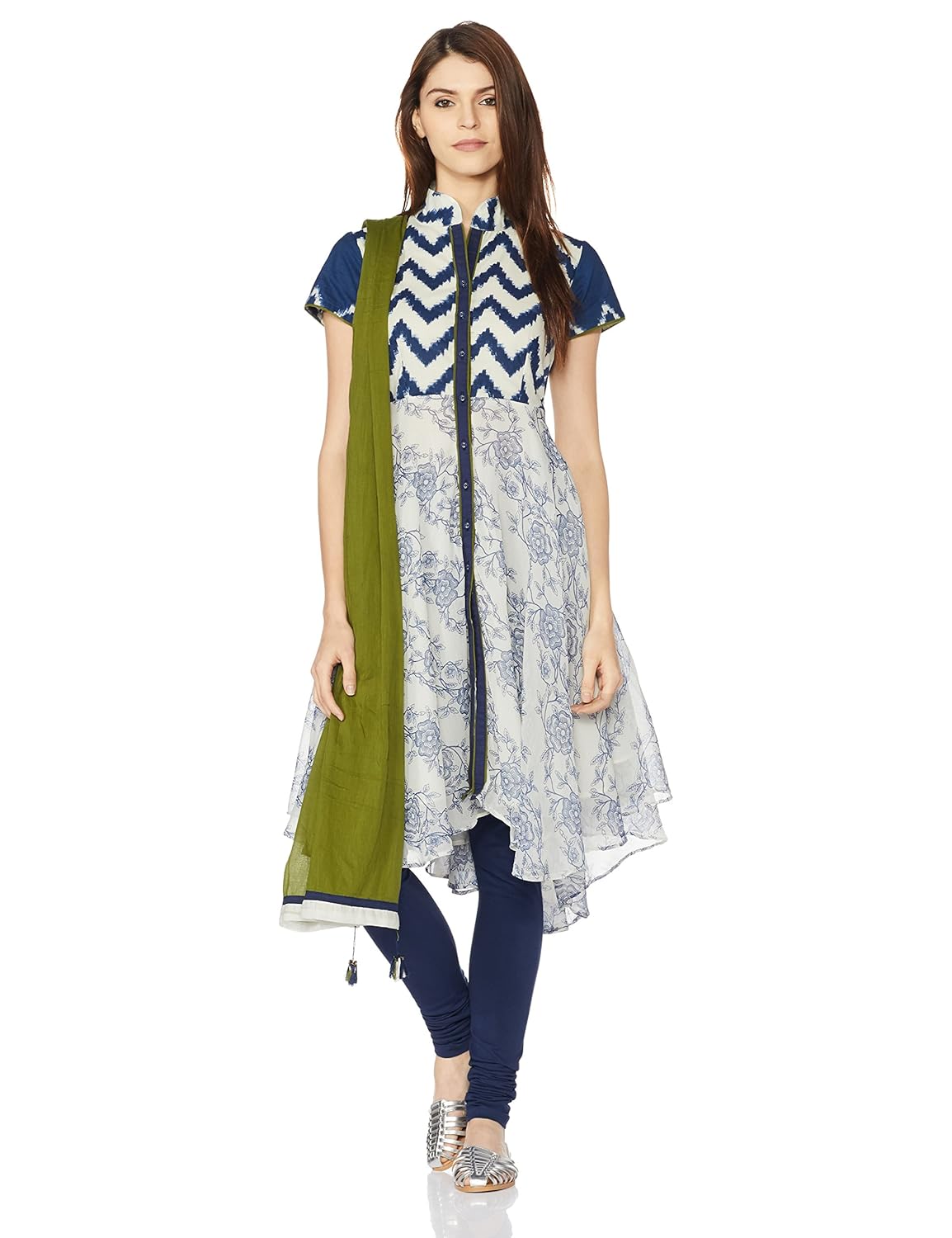 biba women's asymmetrical hemline salwar suit