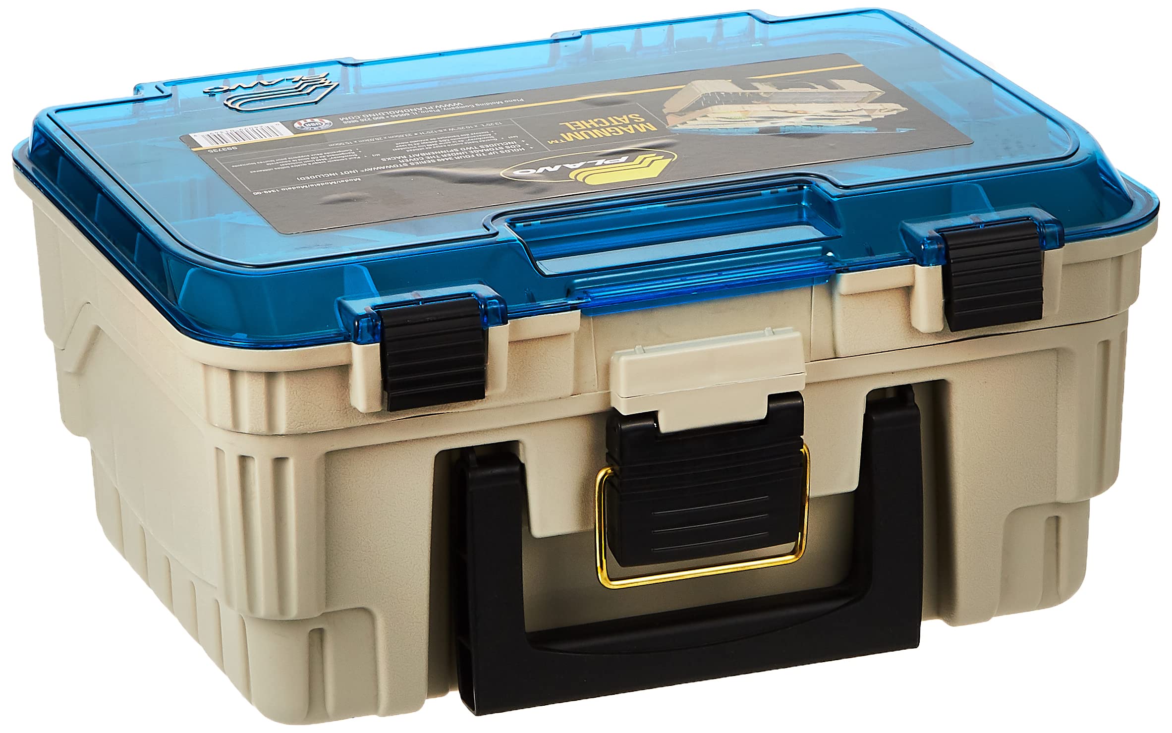 Photo 1 of Plano 1349-00 Two Level Magnum 3449 Tackle Box, Sandstone/Blue, One Size