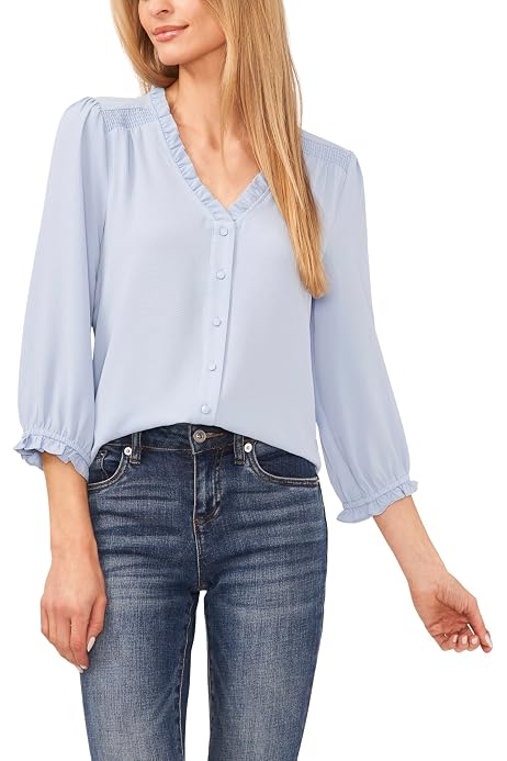 cece square neck blouse