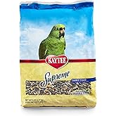 Kaytee Supreme Pet Parrot Food, Natural Seed &amp; Grain Blend, 5 Pounds | Easy daily feeding. Balanced bird food with seeds, grains and pellets. Bird feed with natural protein, fiber, whole grains