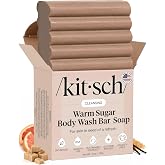 Kitsch Warm Sugar Body Wash Bar Soap for Women – Made in USA, 4 oz | Hydrating Skin Care & Body Care – Body Wash Women Cleans