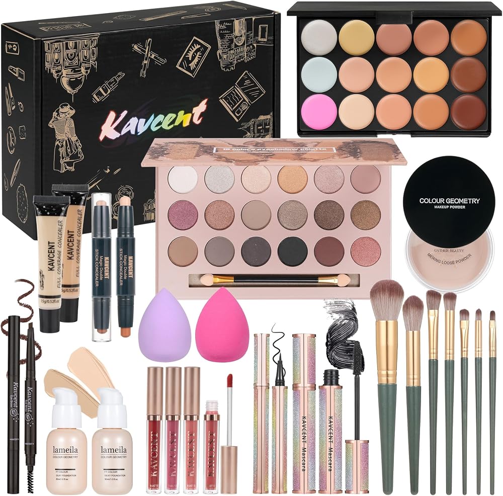 KAVCENT Makeup Kit Makeup Sets for Teens Makeup kits for Women Teenagers Make up Eyeshadow Palette Foundation Concealer Lipgl