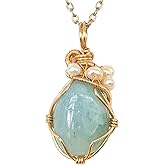 Women's Birthstone & Pearl Statement Crystal Necklace - Gold Plated