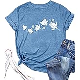Sea Turtle Shirts for Women Ocean Animals Tortoise T-Shirt Hawaiian Summer Beach Vacation Short Sleeve Outfits Tee Tops