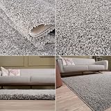 THE RUGS Living Room Rug Grey 160x230 cm Shaggy Soft Durable 30 mm Thick view 5