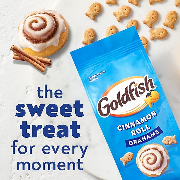 GOLDFISH GRAHAMS CINNAMON ROLL BAKED SNACK CRACKERS, 6.6 OZ BAG