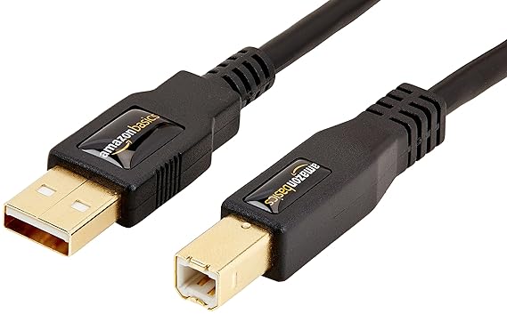 AmazonBasics PC045 USB 2.0-Druckerkabel A-Stecker auf B-Stecker, 4,8 m, Schwarz