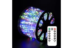 Czarniozk LED Rope Lights for Outside 20Ft Waterproof Led Rope Lighting 86 LEDs 110V 8 Modes Remote Control Timer Led Strip Light for Indoor Outdoor Party Holiday Garden Decoration (Multicolor)