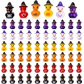 GGSTDDUP 60 Pcs Halloween Mini Resin Ducks Mini Duck Figurines | Tiny Resin Duck Figures with Witch Hat for Halloween Crafts Landscape Fairy Garden Party Decor