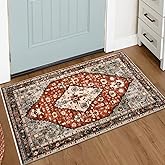 Lahome Boho Tribal Area Rug - 2x3 Small Red Oriental Entryway Rugs for Bedroom, Soft Washable Non Slip Bathroom Mat Indoor Throw Carpet for Laundry Room Foyer Bedside Living Room